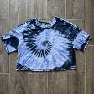 Tie-Dye Crop Top - Blue and Black